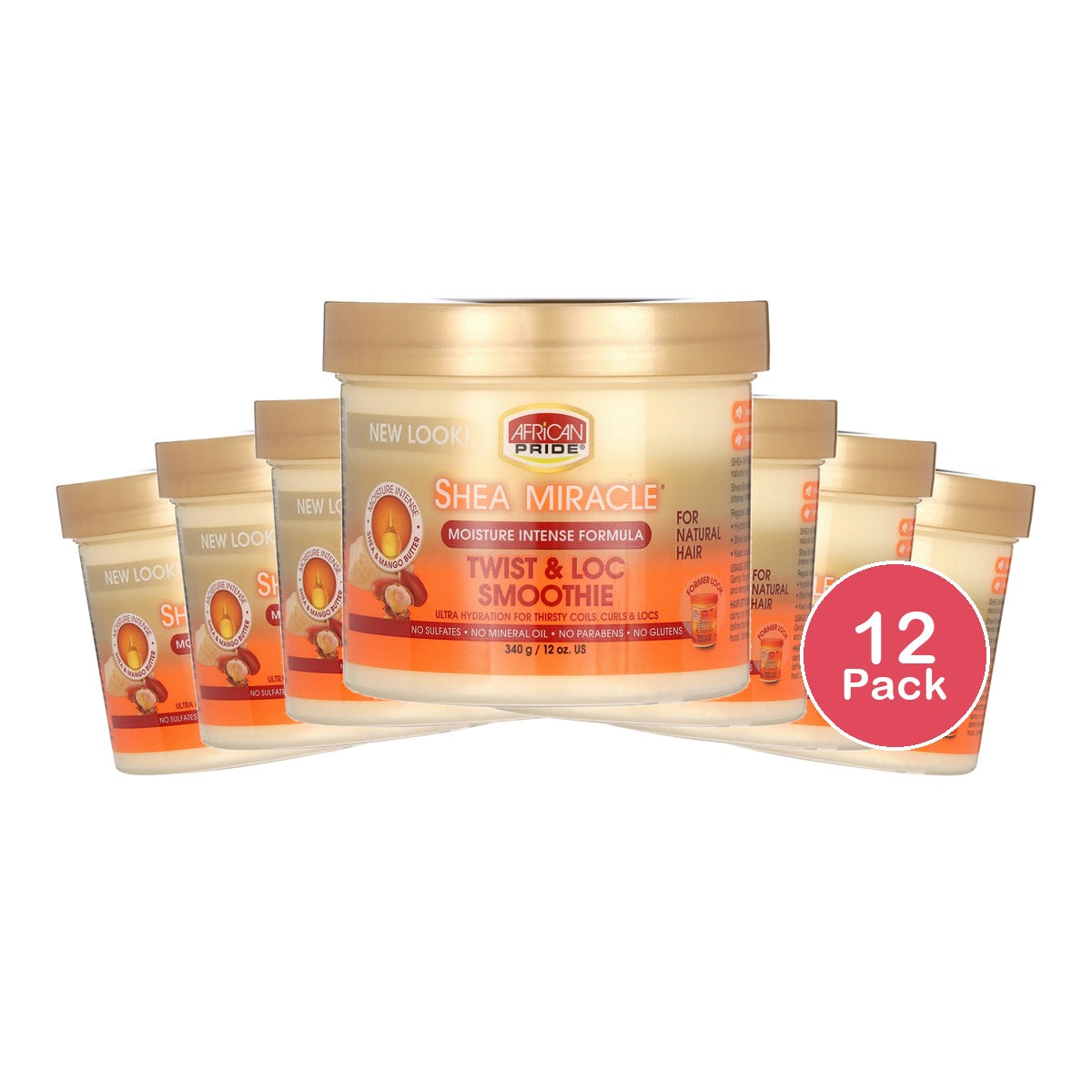 African Pride Shea Miracle Moisture Intense Twist & Loc Smoothie . Jar Cur (Pack of 12)