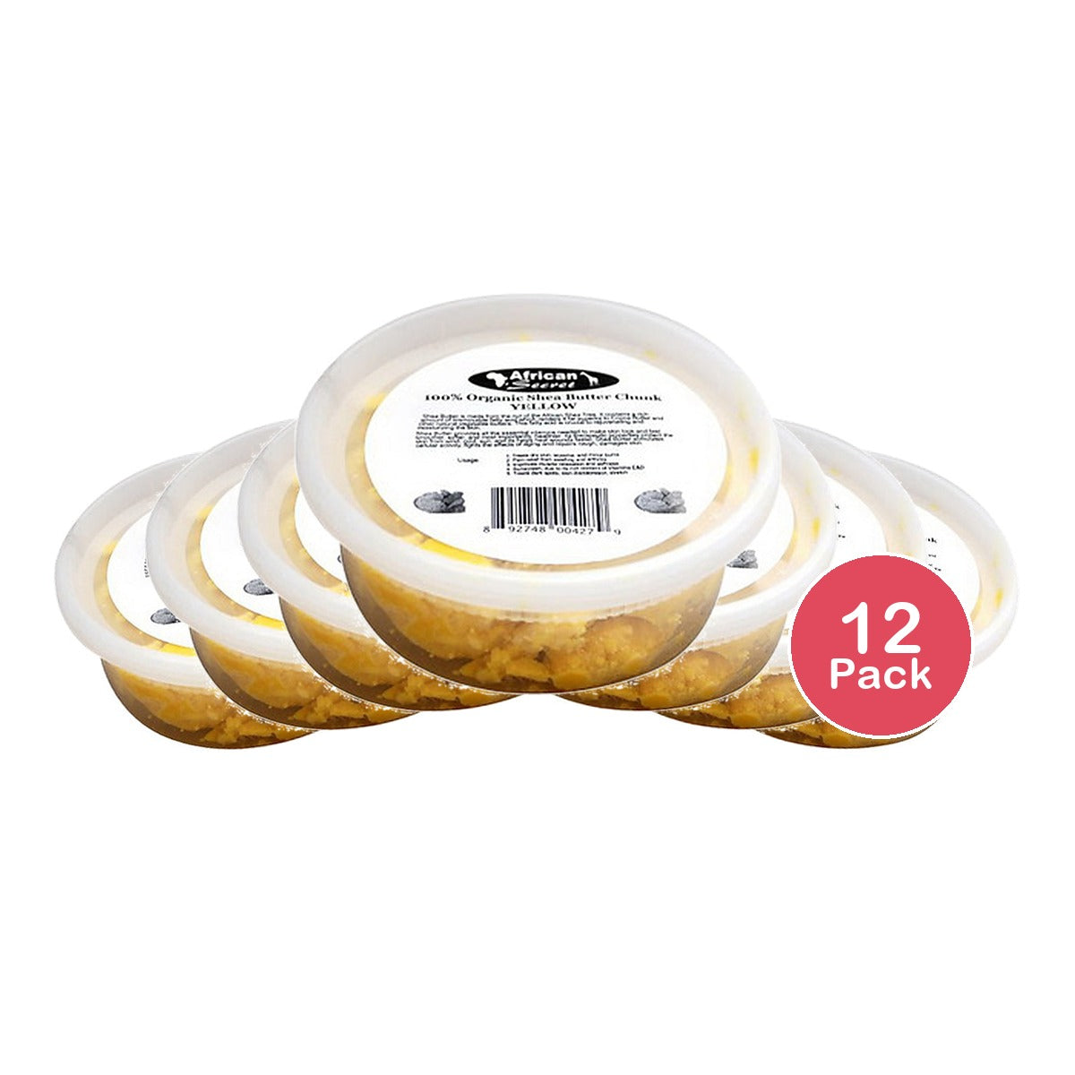African Secret Shea Butter Chunk Yellow 8 Oz (Pack of 12)
