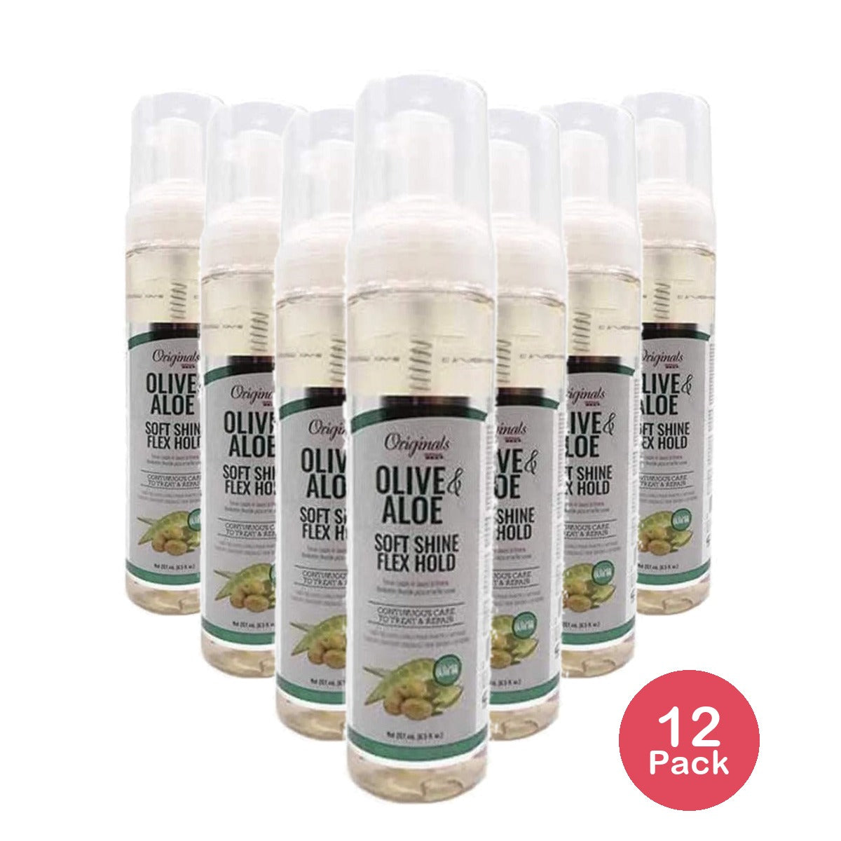 Africa's Best Olive & Aloe Soft Shine Foam Wrap Lotion 8.5 Oz (Pack of 12)