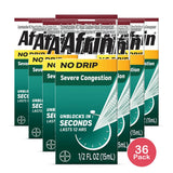 Afrin Nasal Spray No Drip Severe Congestion Relief - 0.5 fl Oz (Pack of 36)