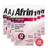 Afrin Original Maximum Strength Nasal Congestion Relief Spray 0.5Oz (Pack of 36)