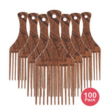 Afropick Wood Hair Pick (Pack of 100)