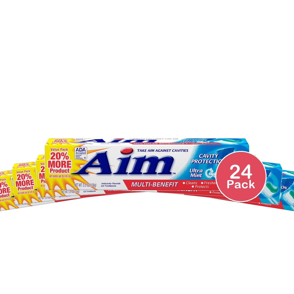 AIM Cavity Protection Toothpaste Ultra Mint Gel 5.5 Oz (Pack of 24)
