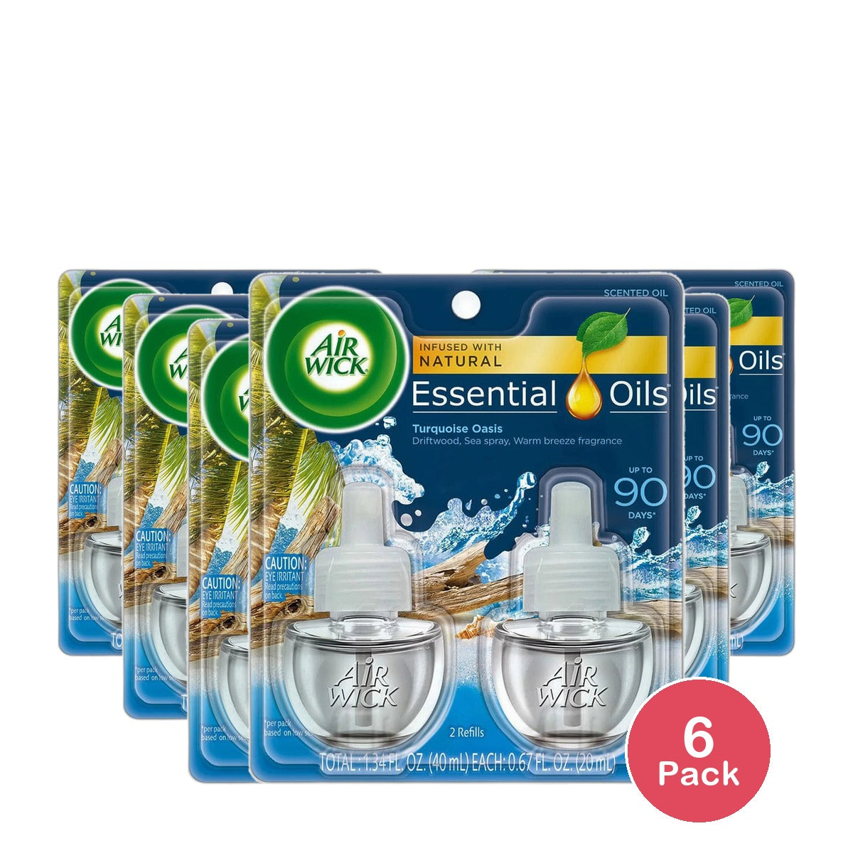 Air Wick Plug Scented Oil Turquoise Oasis Air Freshener Refills Twin Pack 1.34Oz (Pack Of 6)