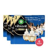 Air Wick Scented Oil Vibrant Twin Refill - Deep Blue Sea & Beach Wood - 1.34 Fl Oz (Pack Of 6)