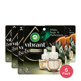 Air Wick Vibrant Plug in Scented Oil Refill 2ct White Sage & Mahogany Air Fre (Pack of 6)