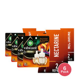 Air Wick Vibrant Plug in Scented Oil Refill Air Freshener Nectarine & Paradise (Pack of 6)