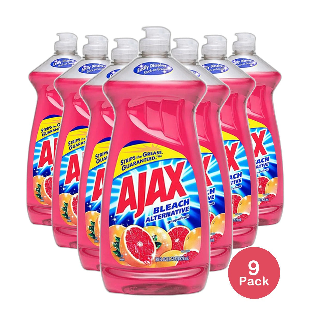 Ajax Bleach Alternative Dish Liquid Grapefruit 28Oz (Pack of 9)