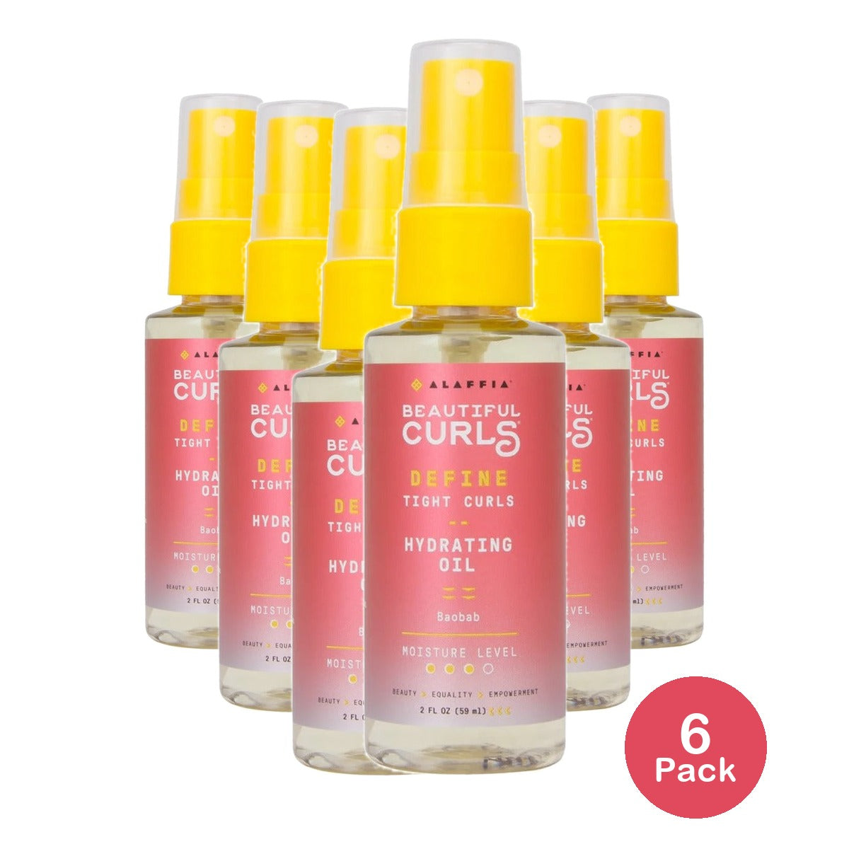 Alaffia Beautiful Curl Hydrating Hair Oil 2 Fl Oz (Pack of 6)