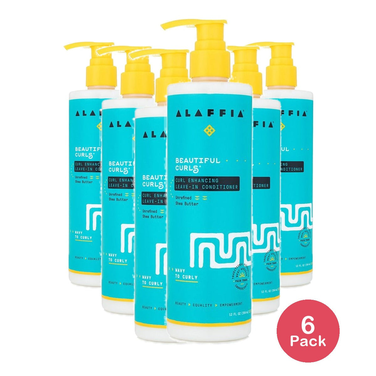 Alaffia Beautiful Curls Leave-In Conditioner 12 Oz (Pack of 6)