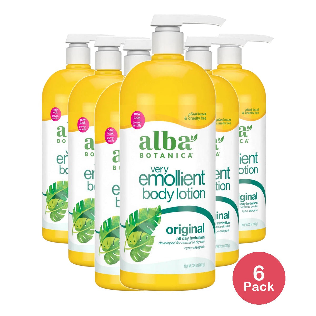 Alba Botanica Very Emollient Original Body Lotion 32Oz (Pack of 6)