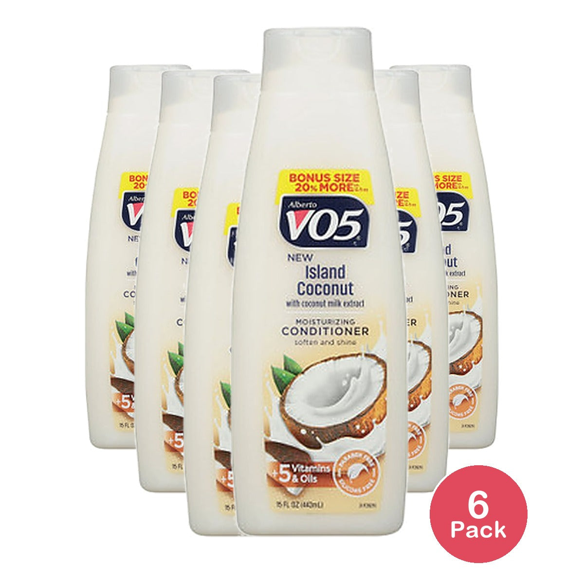 Alberto VO5 Island Coconut Conditioner 15 Oz (Pack of 6)
