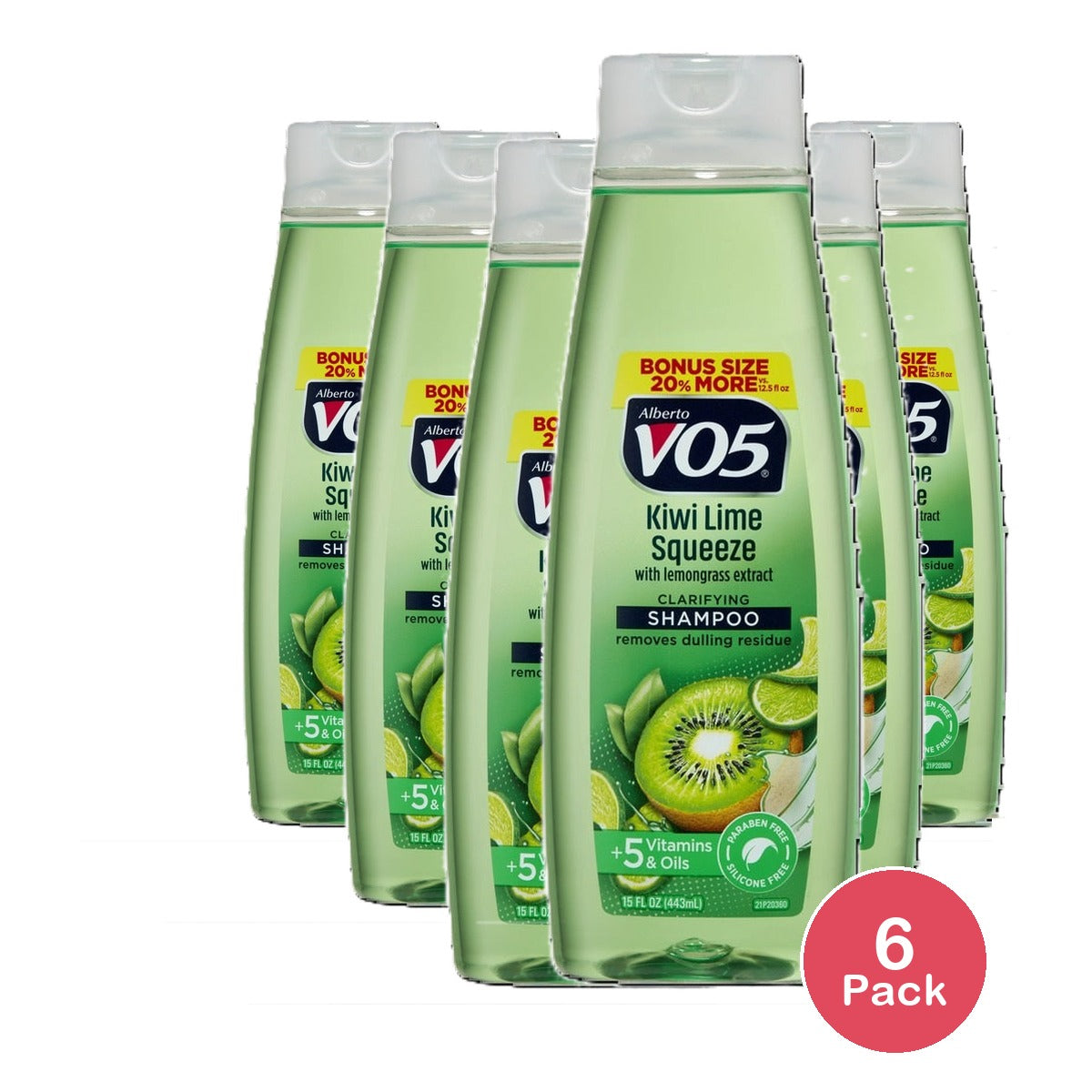 Alberto VO5 Kiwi Lime Squeeze Clarifying Shampoo 15 Fl. Oz (Pack of 6)