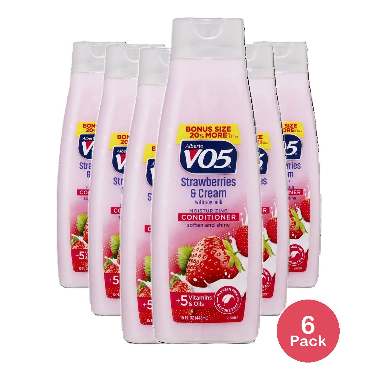 Alberto VO5 Moisture Milks Strawberry and Cream Conditioner 15 Fl Oz (Pack of 6)