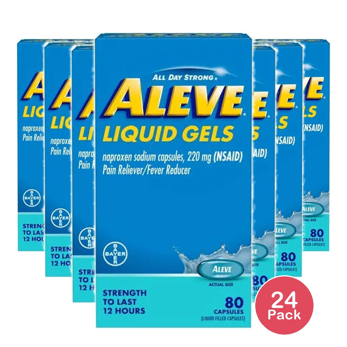 Aleve Liquid Gels 80 ct 5.94oz (Pack of 24)