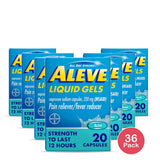 Aleve Liquid Gels with Naproxen Sodium 220mg (NSAID) Pain Reliever/Fever Reducer 20 Count 1.80oz (Pack of 36)