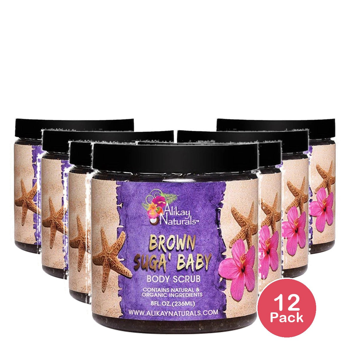Alikay Naturals Brown Suga Baby Body Scrub 8 fl oz (236 ml) 8 Fl. Oz (Pack of 12)
