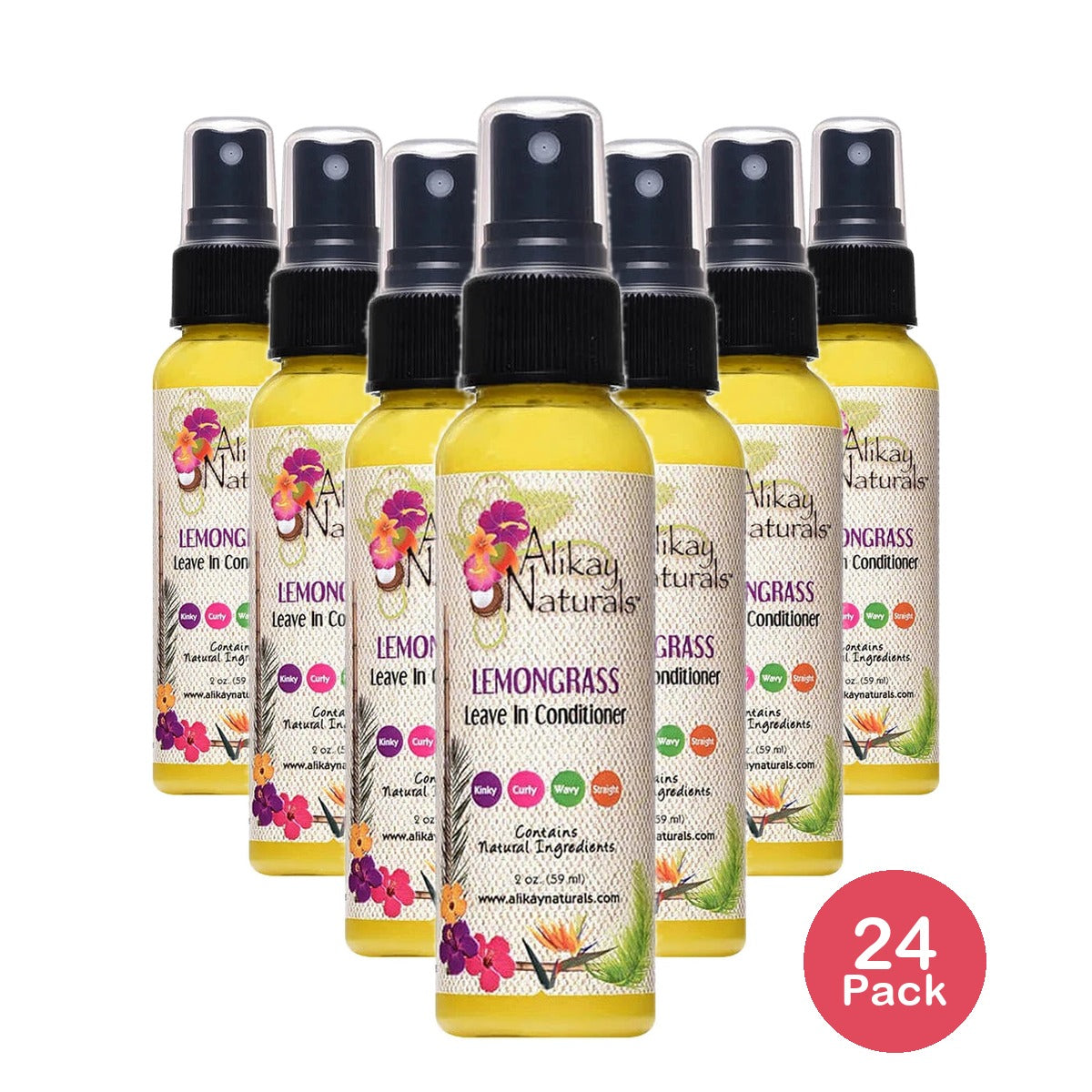 Alikay Naturals Lemongrass Leave-in Conditioner - Choose Size 2 Oz (Pack of 24)