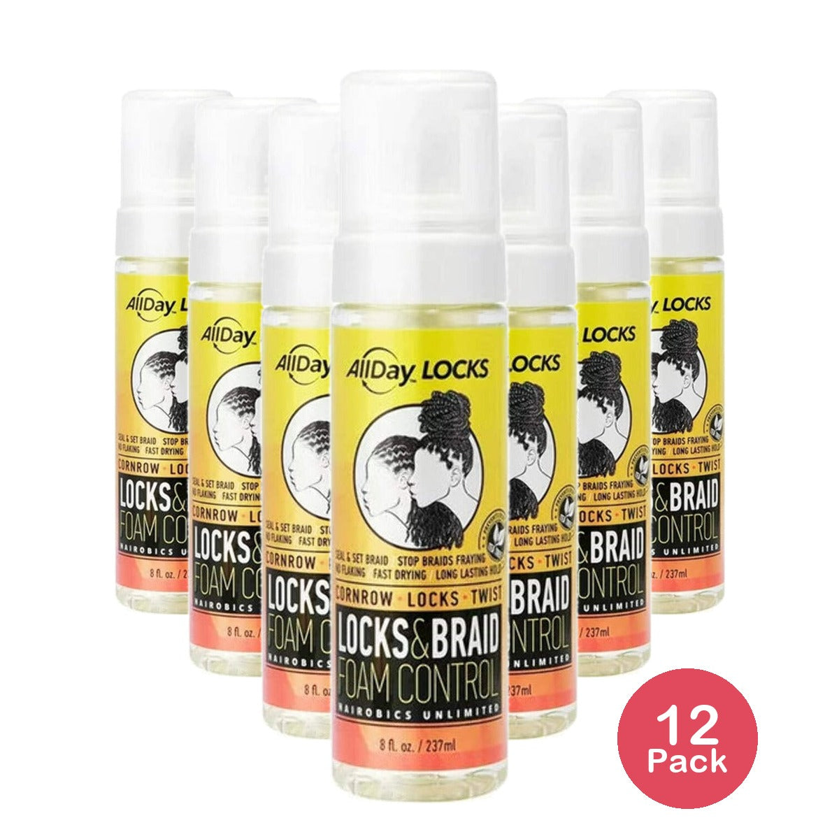 All Day Locks Braid Foam Control 8 Oz (Pack of 12)