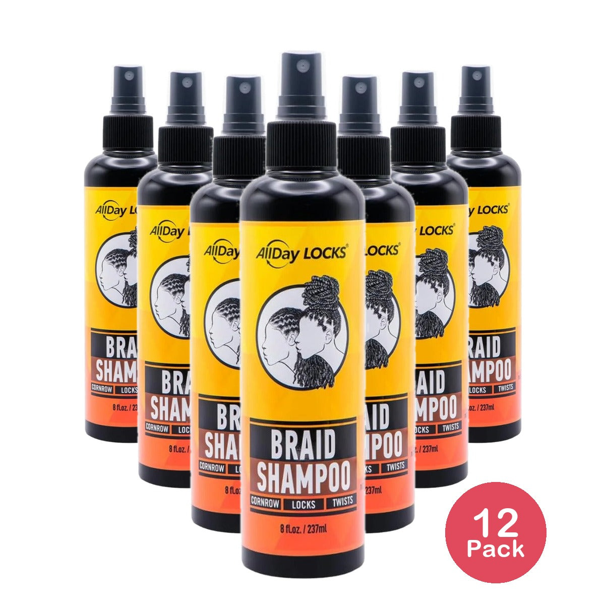AllDay Locks Braid Shampoo 8 Oz (Pack of 12)