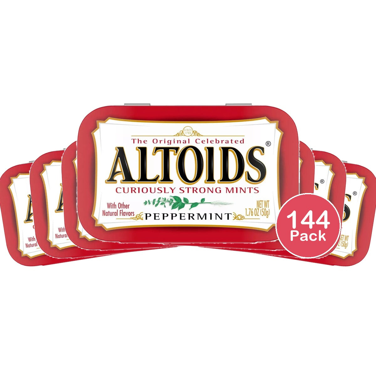 Altoids Peppermint Mint Tin, 1.76 Oz (Pack of 144)