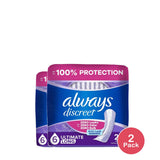 Always Discreet Extra Heavy Long Incontinence Pads 28 Count (Pack of 2)