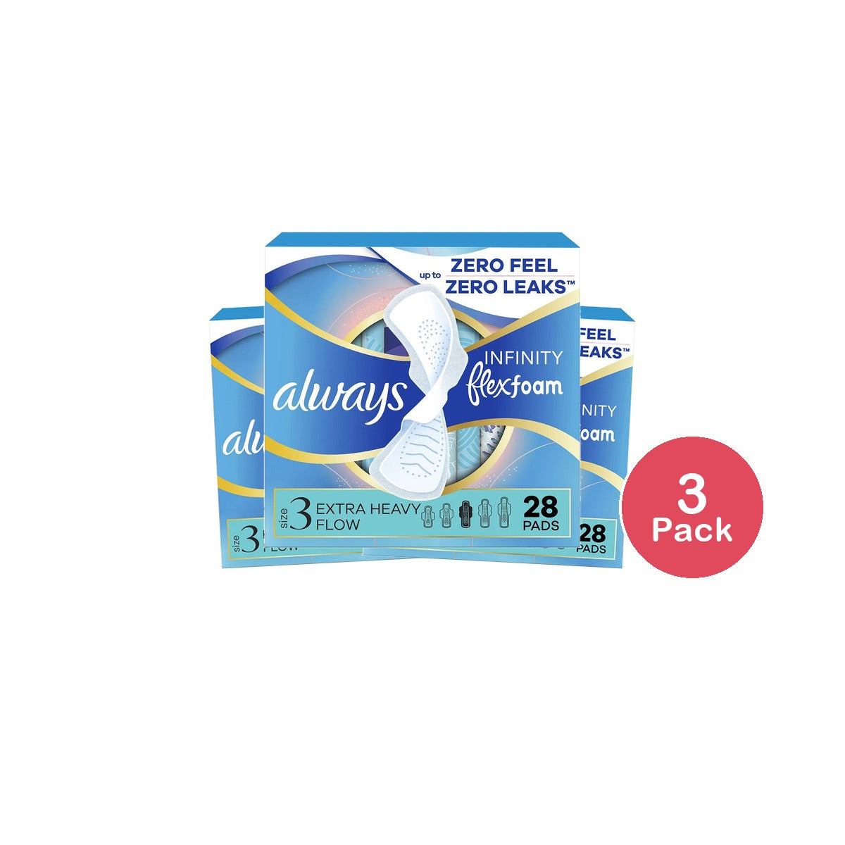 Always Infinity FlexFoam Pads Size 3 (Pack of 3)