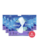 Always Infinity Overnight Pads Winged Unscented Size 5 7.04Oz (Pack of 6)