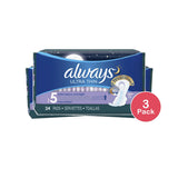 Always Ultra Thin Extra Heavy Overnight Pads 5.4Oz (Pack of 3)