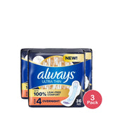 Always Ultra Thin Overnight Pads Unscented, Size 4, Overnight - 36.0 ea 12.6oz (Pack of 6)