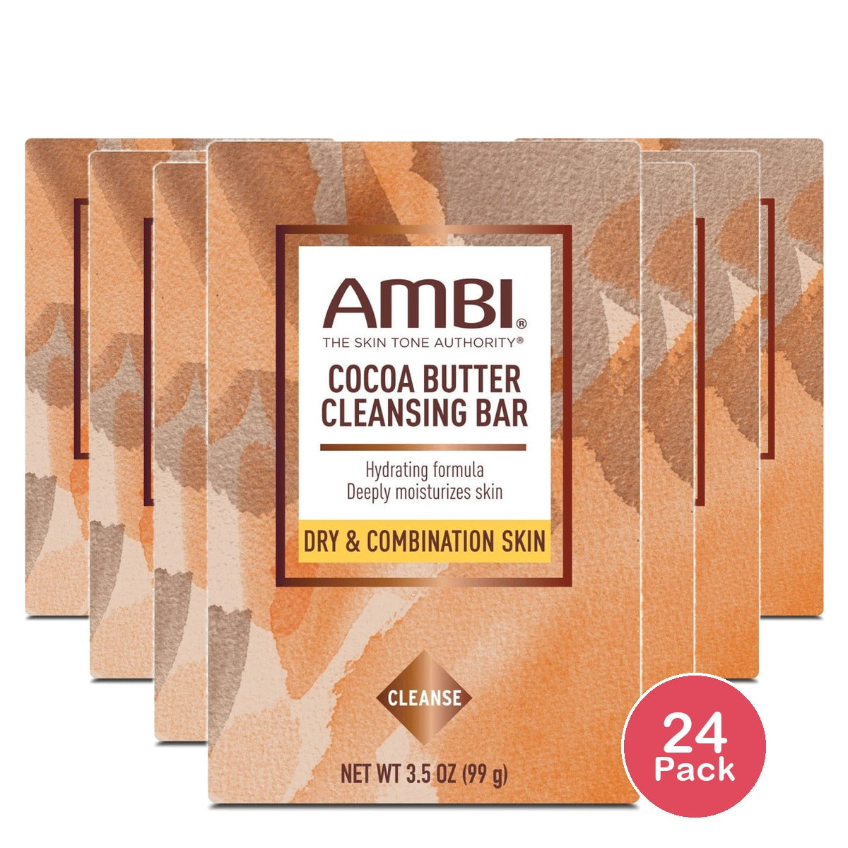 AMBI Cocoa Butter Cleansing Bar Soap - 3.5oz (Pack of 24)