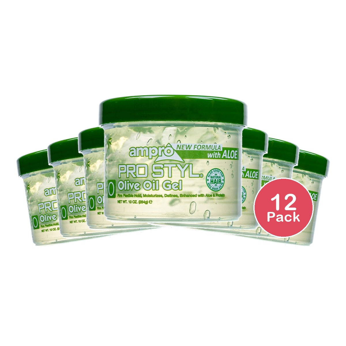 Ampro Pro Styl Olive Oil Styling Gel 10oz. Moisturizing Unisex 10oz (Pack of 12)