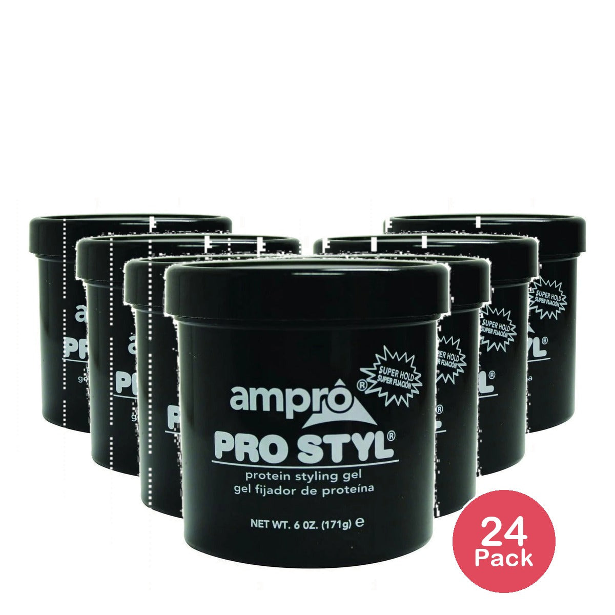 Ampro Pro Styl Protein Gel Super Hold 6 oz. Moisturizing Unisex 6oz (Pack of 24)