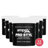 Ampro Pro Styl Protein Styling Gel 15 oz Moisturizing Unisex 15oz (Pack of 12)