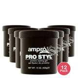 Ampro Pro Styl Super Hold Protein Styling Gel 15 oz. Moisturizing Unisex 15oz (Pack of 12)