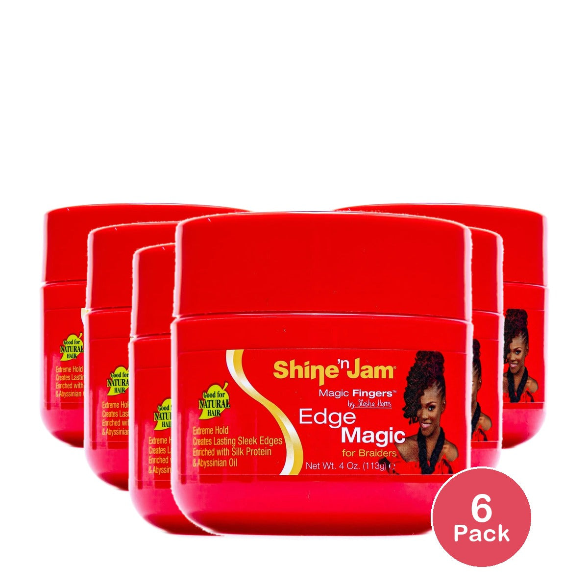Ampro Shine 'n Jam Magic Fingers Edge Hair Gel - 4oz 4 oz (Pack of 6)