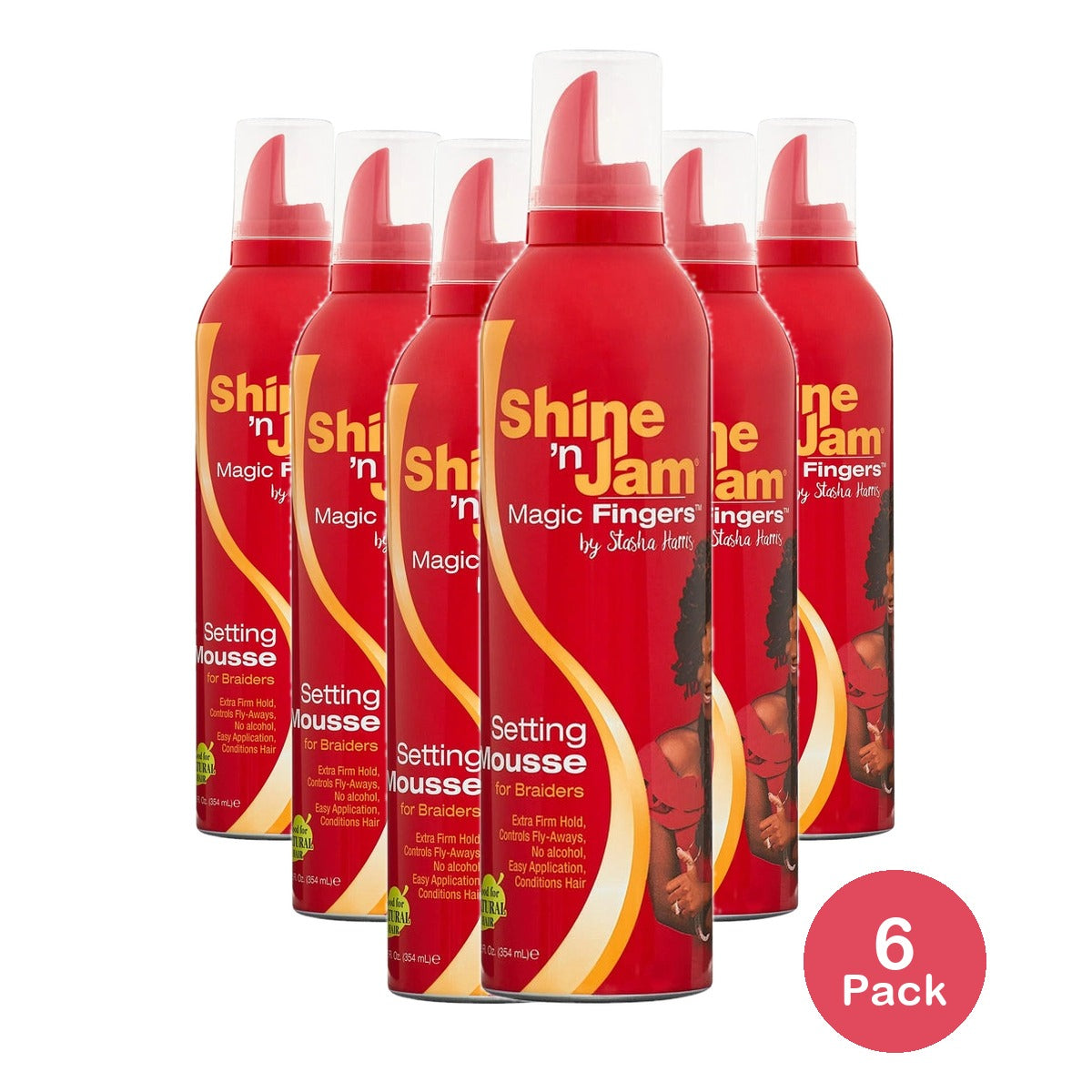 Ampro Shine n Jam Magic Fingers Hair Mousse - 12 fl.oz (Pack of 6)