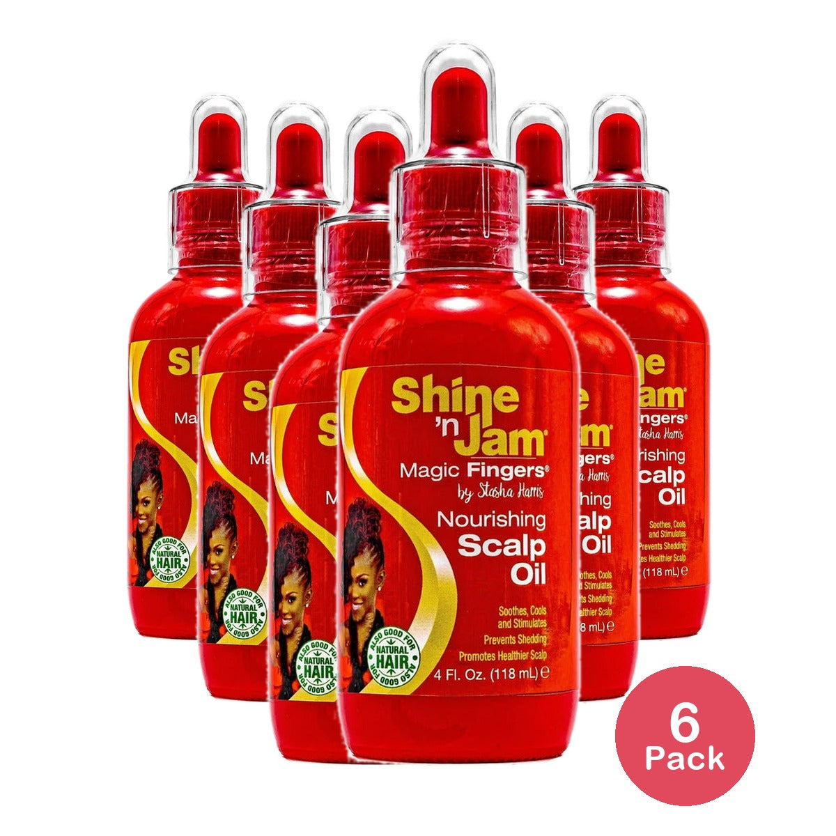 Ampro Shine n Jam Magic Fingers Nourishing Scalp Oil 4 fl oz (Pack of 6)