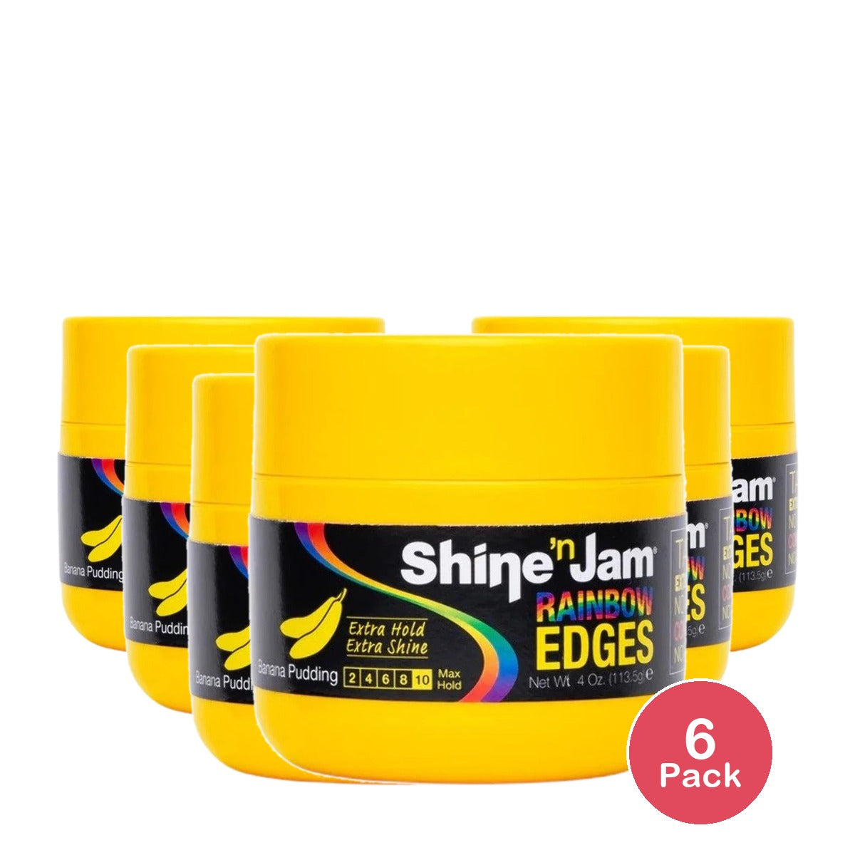 Ampro Shine n Jam Rainbow Edges Banana Pudding - 4 oz 4oz (Pack of 6)