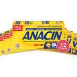 Anacin Fast Pain Relief Pain Reducer Aspirin Tablets (Pack of 12)