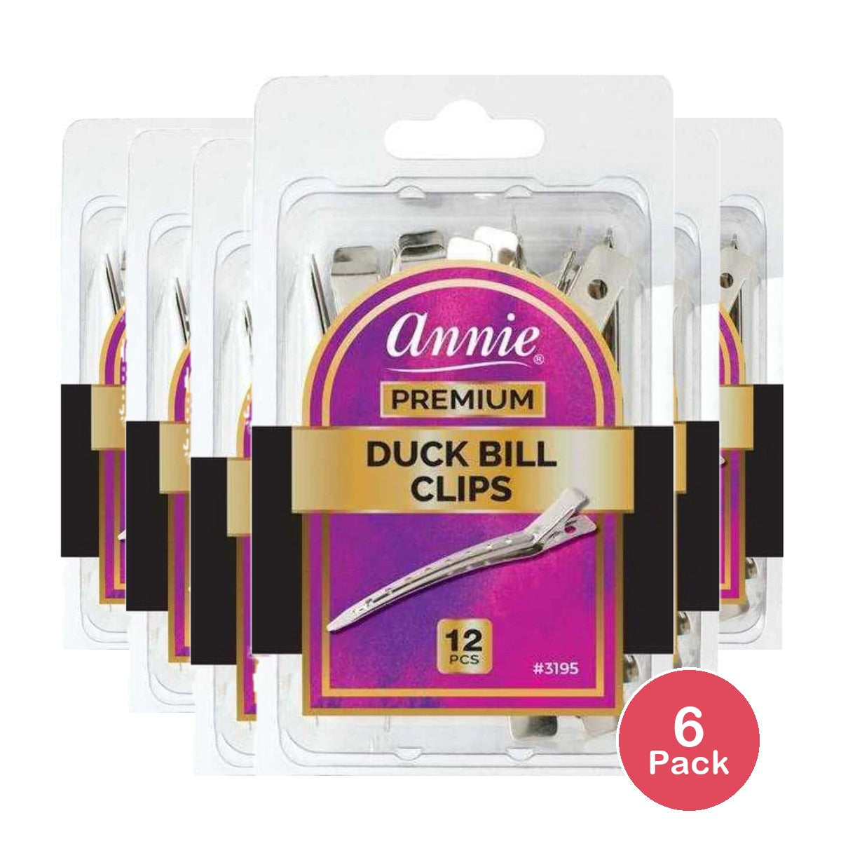 ANNIE DUCK BILL CLIPS #3195 (Pack of 6)