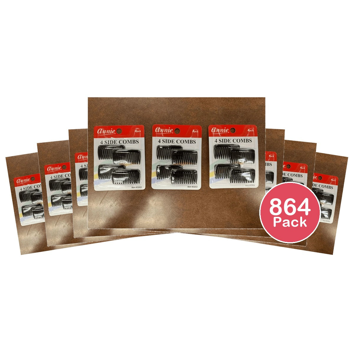 Annie Side Hair Comb Small Black (Pack of 864)