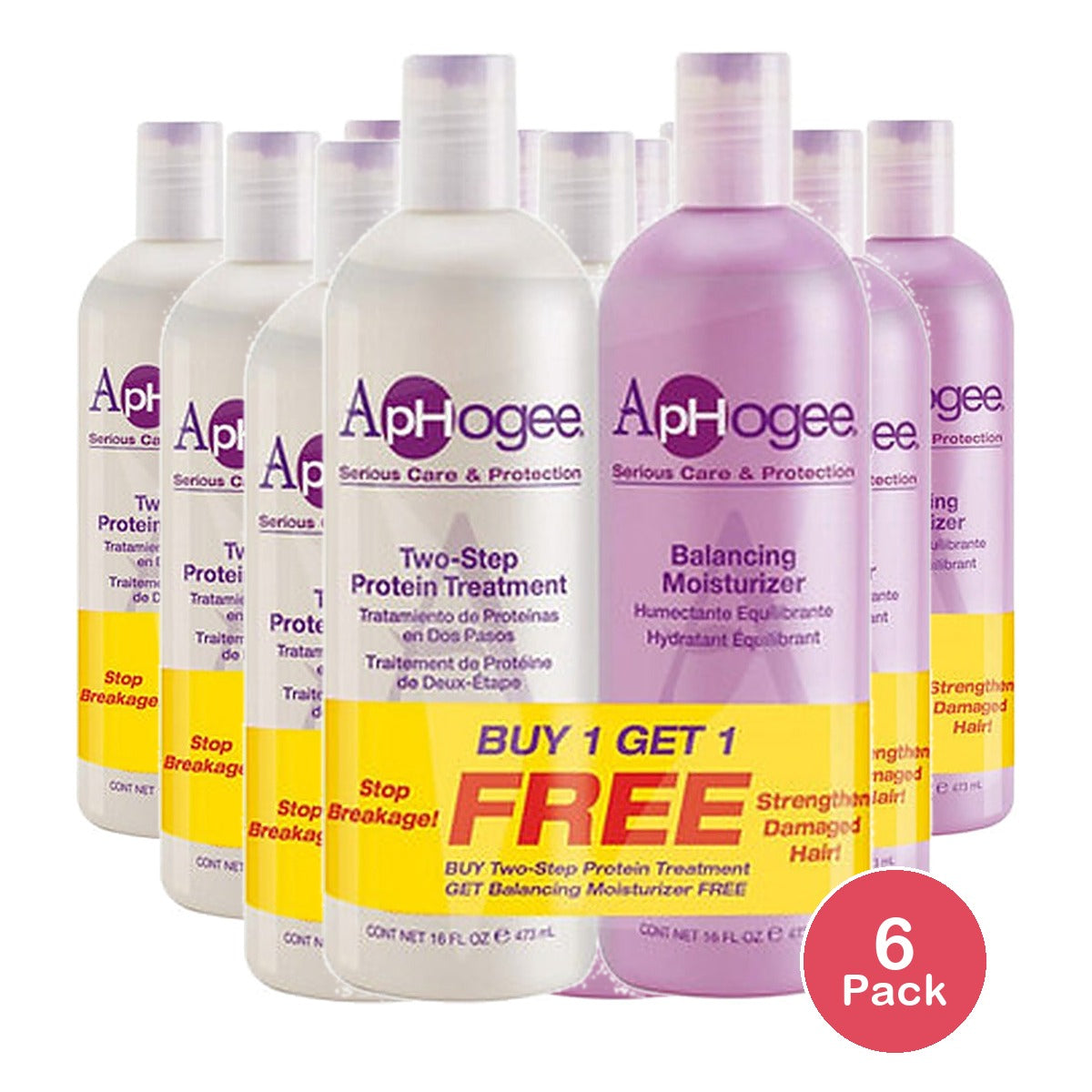 ApHogee Two Step Treatment & Balancing Moisturizer 16 Oz (Pack of 6)