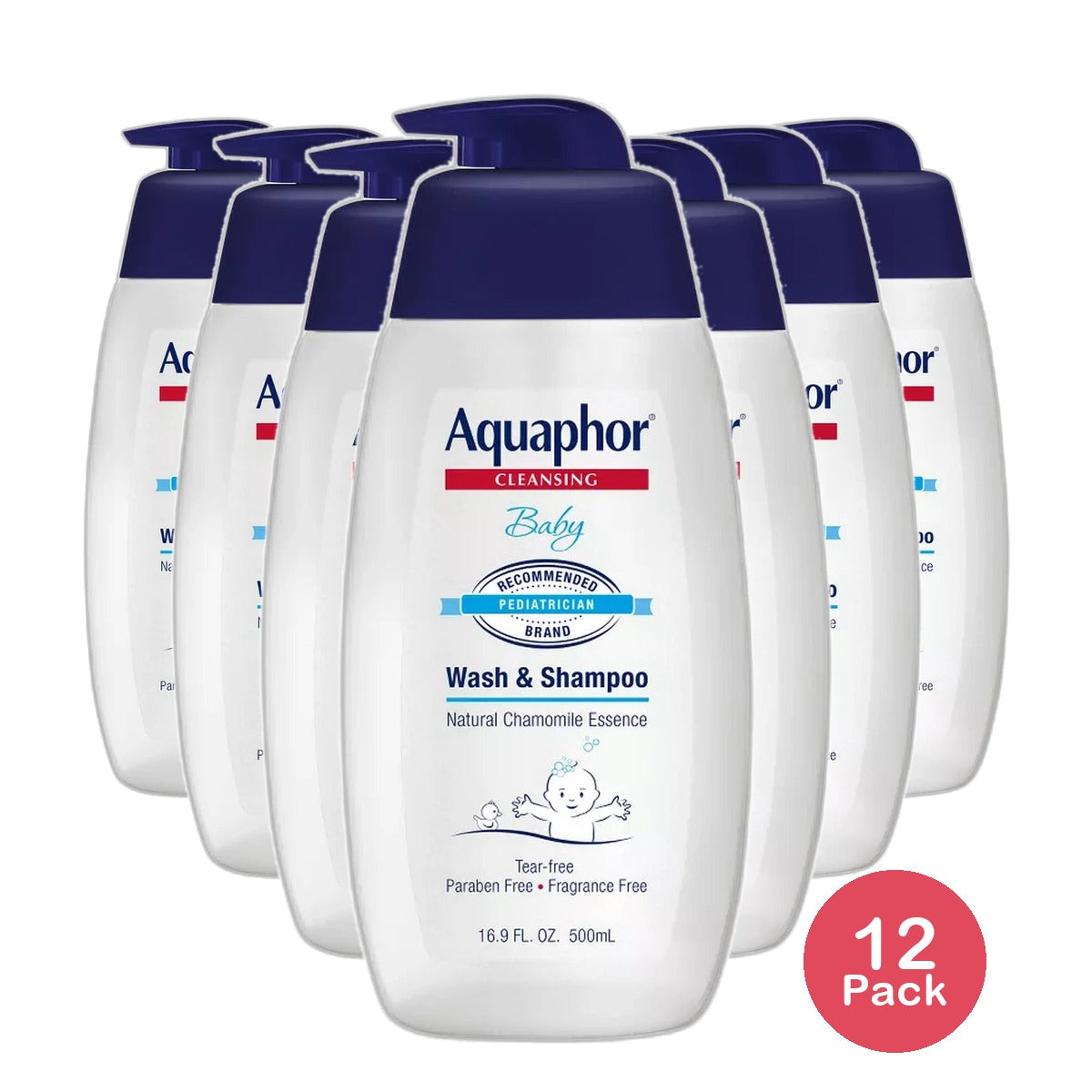 Aquaphor Cleansing Baby Wash And Shampoo Tear Free 16.9Oz (Pack of 12)