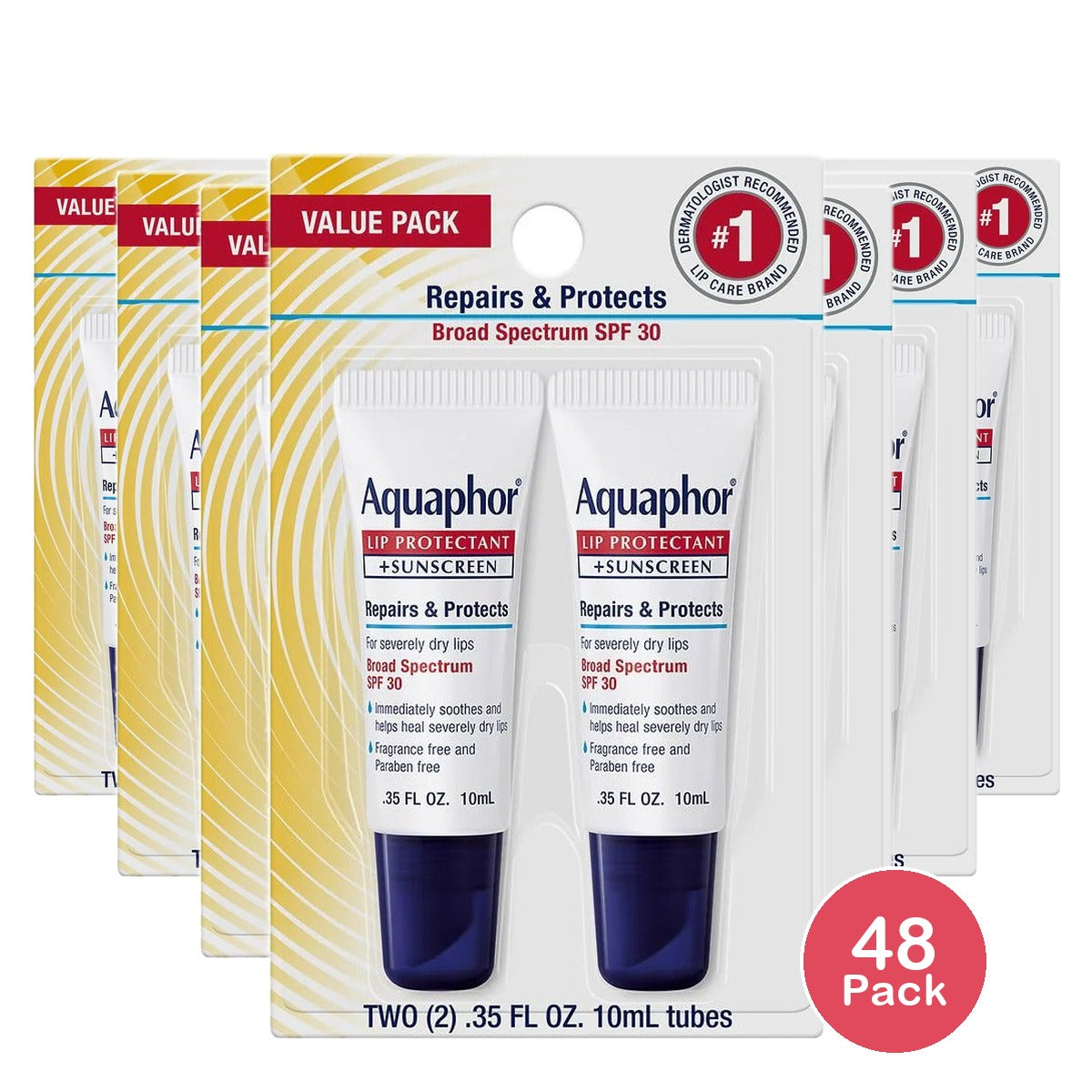 Aquaphor Lip Repair & Protect SPF 30 0.35 Oz (Pack of 48)