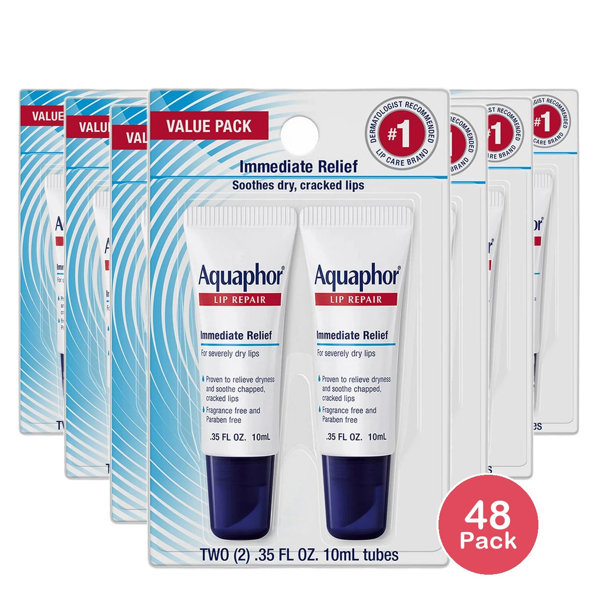 Aquaphor Lip Repair Relief Dry Lips 0.25Oz (Pack Of 48)