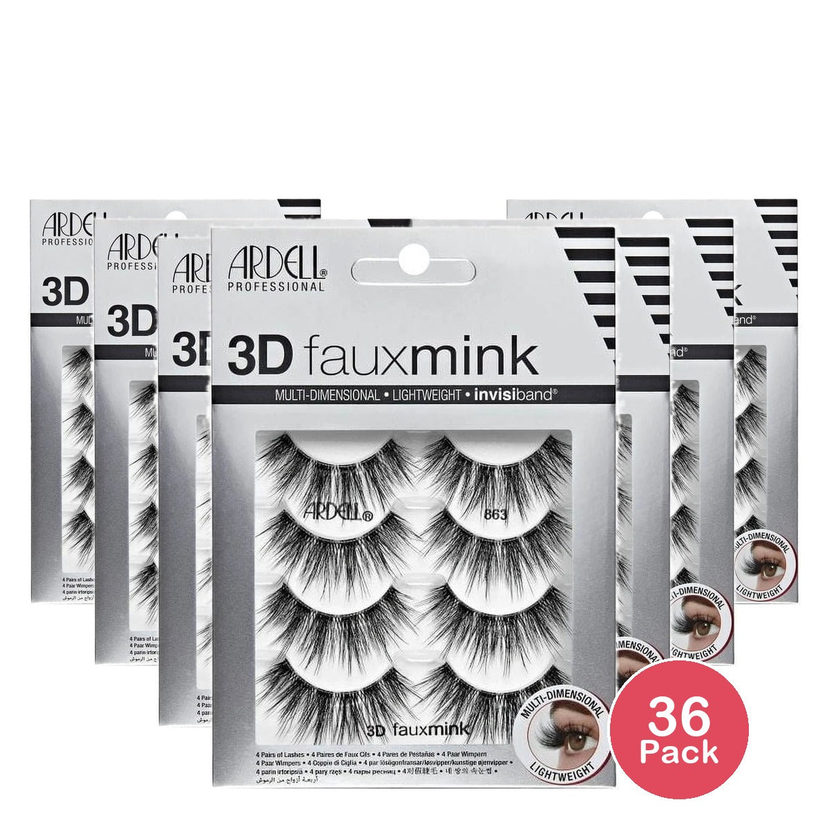 Ardell 3d False Eyelashes - 863 Faux Mink - 4ct nan (Pack of 36)
