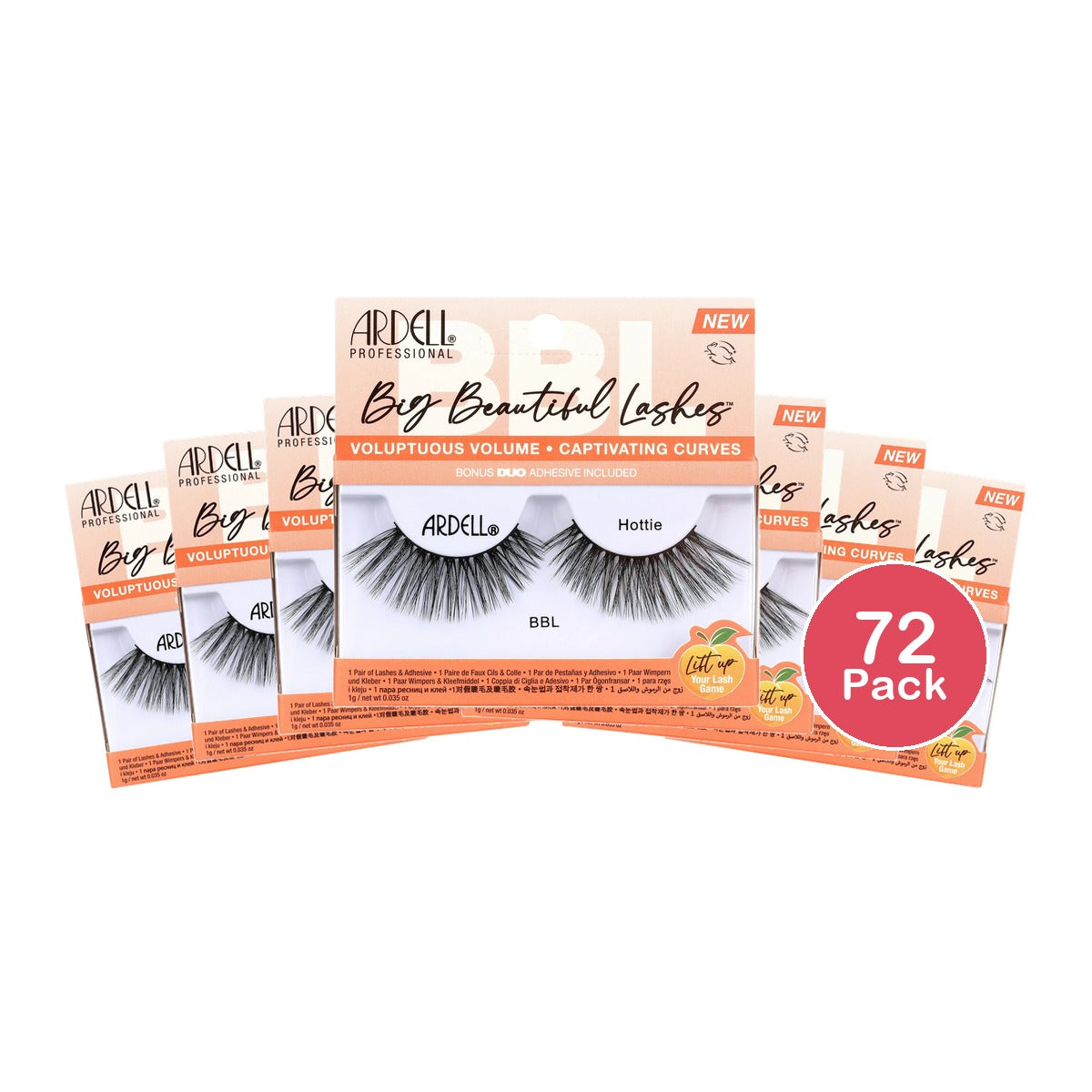 Ardell Big Beautiful Lashes Hottie Black False Eyelashes 1 Pair nan (Pack of 72)