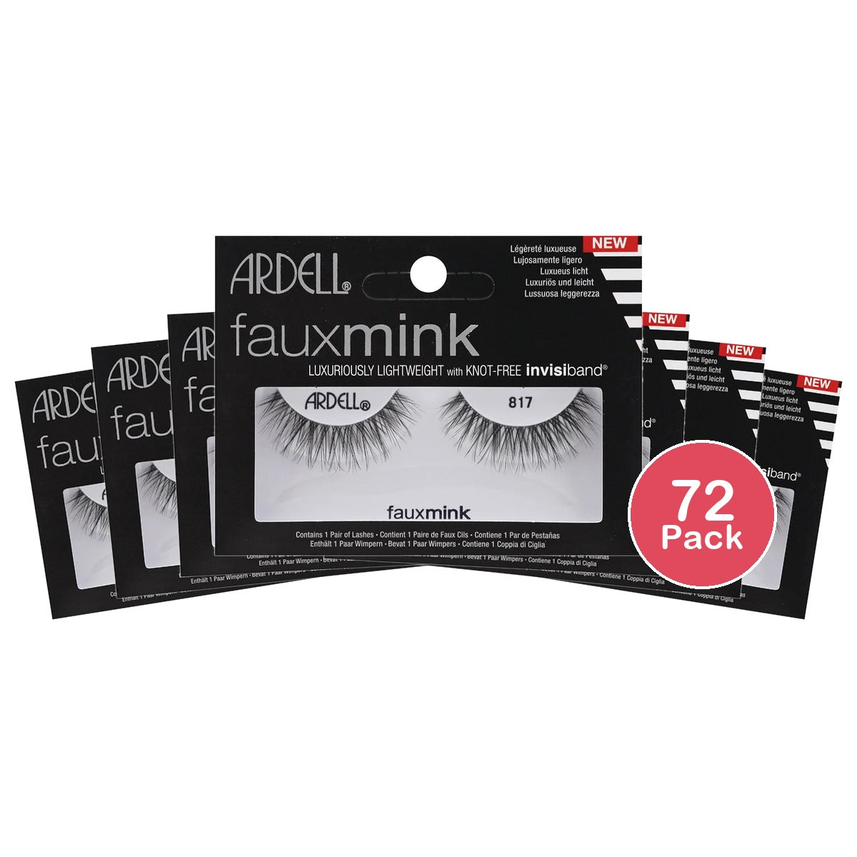 Ardell Faux Mink Strip Lashes Black #817 0.32Oz (Pack of 72)