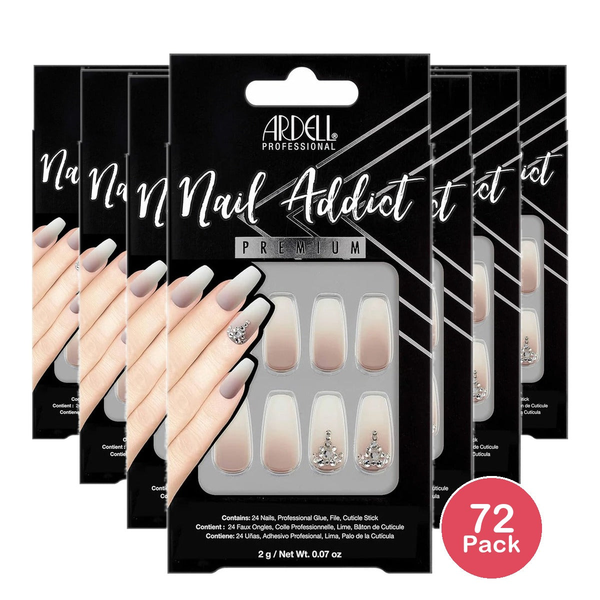 Ardell Nail Addict Premium Press on Nails Tan Ombre 0.07oz (Pack of 72)